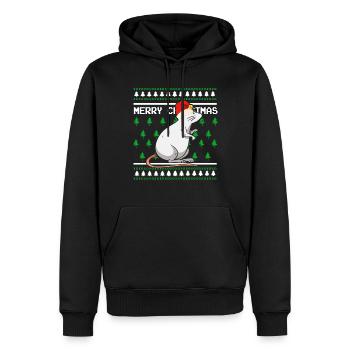 Ugly Christmas Sweater Tshirt Christmas Mouse - Men’s Premium Organic Hoodie - black - Front - Nico (187cm)