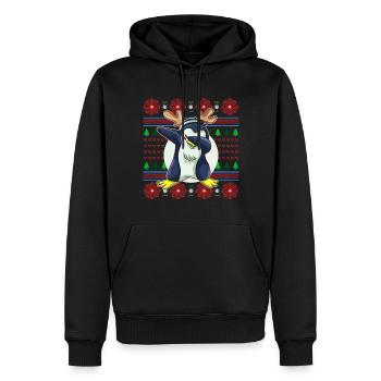 Ugly Christmas Sweater Tshirt Weihnachten Pinguin - Männer Premium Bio Hoodie - Schwarz - Vorne - Nico (187cm)