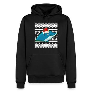 Moche pull de Noël Tshirt dauphin de Noël - Sweat à capuche Premium bio Homme - noir - Devant - Nico (187cm)