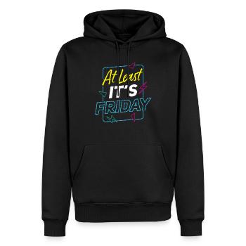 Au moins, c’est finalement sarcastique vendredi - Sweat à capuche Premium bio Homme - noir - Devant - Nico (187cm)