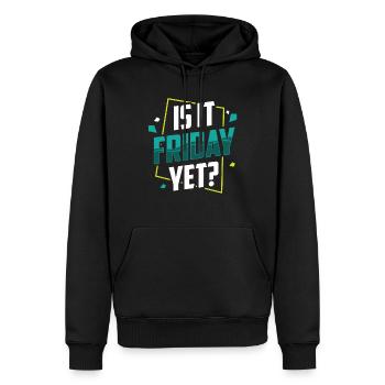 Est-ce déjà vendredi? Le vendredi week-end enfin - Sweat à capuche Premium bio Homme - noir - Devant - Nico (187cm)