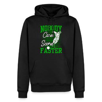Niemand Kümmert Es Schieß Tore Schneller Fußball - Männer Premium Bio Hoodie - Schwarz - Vorne - Nico (187cm)