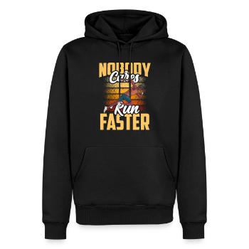 Niemand Kümmert Sich Darum Lauf Schneller Läufer - Männer Premium Bio Hoodie - Schwarz - Vorne - Nico (187cm)