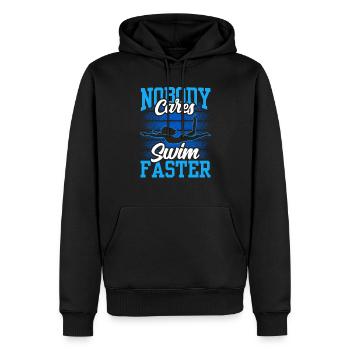 Niemand Kümmert Sich Darum Schwimm Schneller Team - Männer Premium Bio Hoodie - Schwarz - Vorne - Nico (187cm)