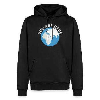 You Are Here - Planet Lover Earth Day Funny Planet - Männer Premium Bio Hoodie - Schwarz - Vorne - Nico (187cm)