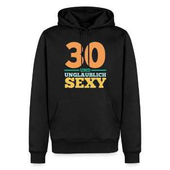 Dreißig 30 Jahre Dreißigster Geburtstag - Männer Premium Bio Hoodie - Schwarz - Vorne - Nico (187cm)