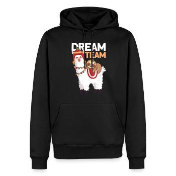 Paresseux de lama - Sweat à capuche Premium bio Homme - noir - Devant - Nico (187cm)