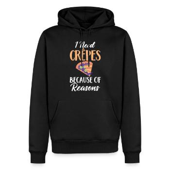 Cadeaux en crêpe pour les amateurs de crêpe - Sweat à capuche Premium bio Homme - noir - Devant - Nico (187cm)