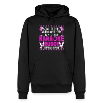 Chanteur de karaoké Mari Femme - Sweat à capuche Premium bio Homme - noir - Devant - Nico (187cm)