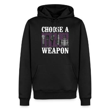 Karaoke Singer Microphone Vocalist - Männer Premium Bio Hoodie - Schwarz - Vorne - Nico (187cm)