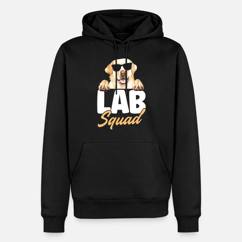 Lab Squad Labrador - Männer Premium Bio Hoodie - Schwarz