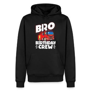 Pompier anniversaire enfants - Sweat à capuche Premium bio Homme - noir - Devant - Nico (187cm)