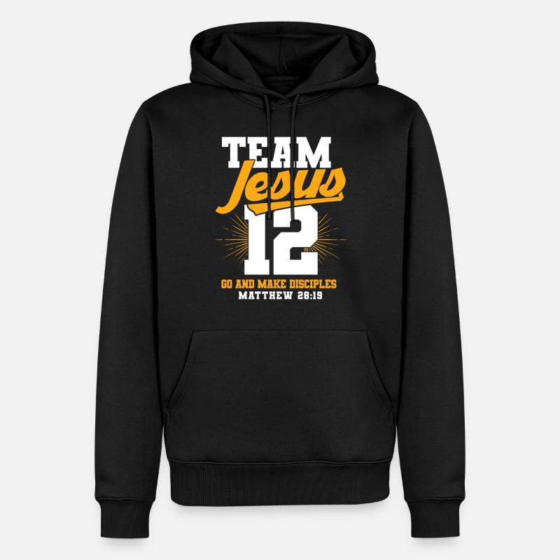 Jesus - Männer Premium Bio Hoodie - Schwarz
