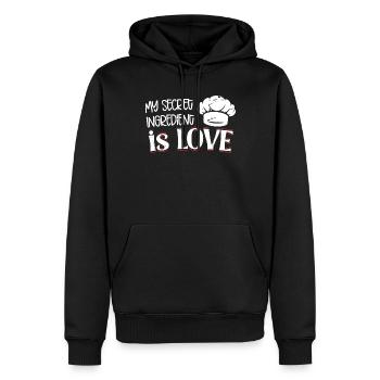 Chef Secret Ingredient Is Love Cooking Chef - Men’s Premium Organic Hoodie - black - Front - Nico (187cm)