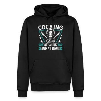 Chef Cooking At Work And At Home Cooking Chef - Men’s Premium Organic Hoodie - black - Front - Nico (187cm)