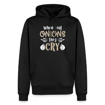 Chef I Cut Onions They Cry Cooking Chef Chefs - Sweat à capuche Premium bio Homme - noir - Devant - Nico (187cm)