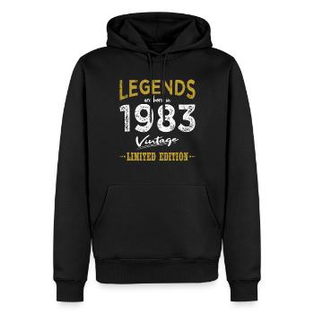 40. Geburtstag Legends 1983 Vintage 1983 - Männer Premium Bio Hoodie - Schwarz - Vorne - Nico (187cm)