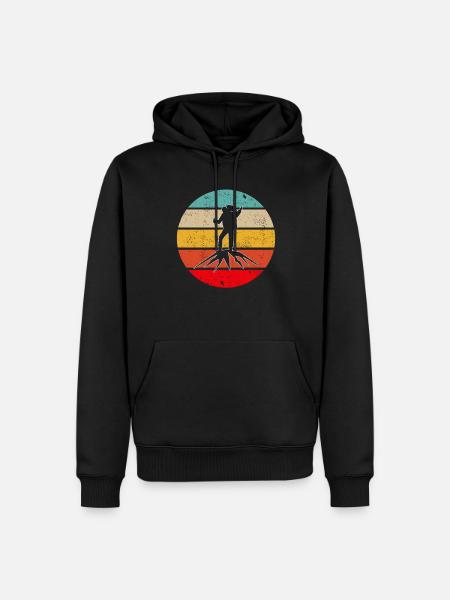 Bergsteigen Retro - Männer Premium Bio Hoodie - Schwarz