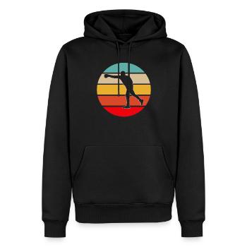 Boxen Retro Logo - Männer Premium Bio Hoodie - Schwarz - Vorne - Nico (187cm)