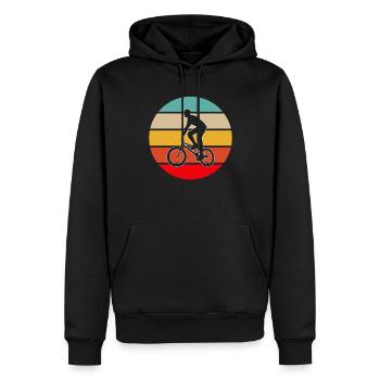BMX retro - Männer Premium Bio Hoodie - Schwarz - Vorne - Nico (187cm)