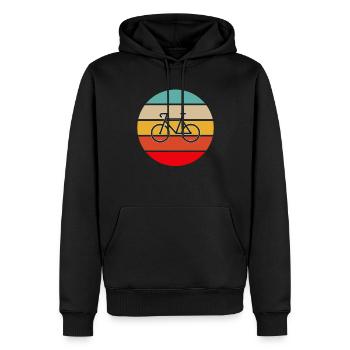 Vélo Rétro - Sweat à capuche Premium bio Homme - noir - Devant - Nico (187cm)