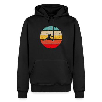 Fechten Retro - Männer Premium Bio Hoodie - Schwarz - Vorne - Nico (187cm)