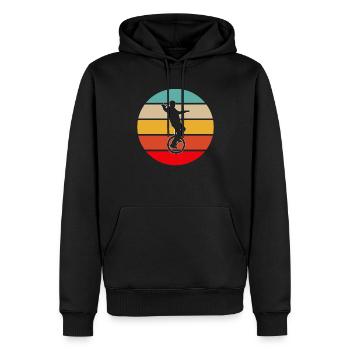 Rétro monocycle - Sweat à capuche Premium bio Homme - noir - Devant - Nico (187cm)