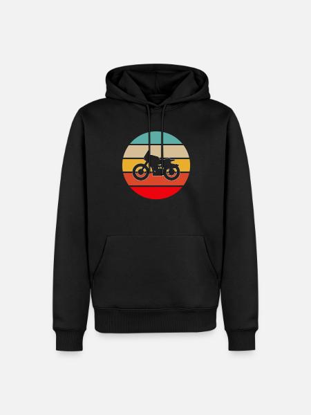 Motorrad retro - Männer Premium Bio Hoodie - Schwarz