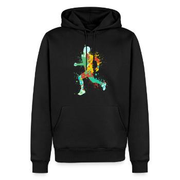 Splash Running Jogging - Sweat à capuche Premium bio Homme - noir - Devant - Nico (187cm)