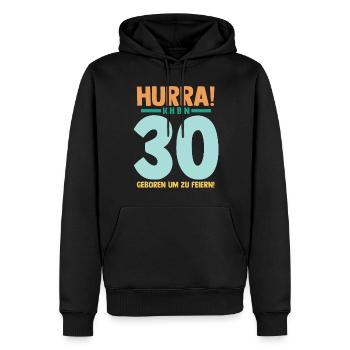 Dreißig 30 Jahre Dreißigster Geburtstag - Männer Premium Bio Hoodie - Schwarz - Vorne - Nico (187cm)