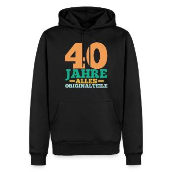 Vierzig 40 Jahre Vierzigster Geburtstag - Männer Premium Bio Hoodie - Schwarz - Vorne - Nico (187cm)