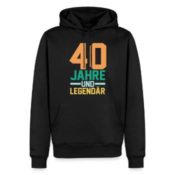 Vierzig 40 Jahre Vierzigster Geburtstag - Männer Premium Bio Hoodie - Schwarz - Vorne - Nico (187cm)
