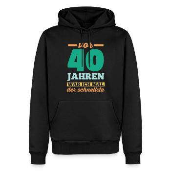 Vierzig 40 Jahre Vierzigster Geburtstag - Männer Premium Bio Hoodie - Schwarz - Vorne - Nico (187cm)
