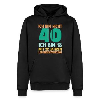 Vierzig 40 Jahre Vierzigster Geburtstag - Männer Premium Bio Hoodie - Schwarz - Vorne - Nico (187cm)
