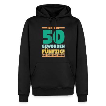 Fünfzig Fünfzigster 50 Jahre Geburtstag - Männer Premium Bio Hoodie - Schwarz - Vorne - Nico (187cm)