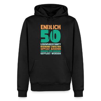 Fünfzig Fünfzigster 50 Jahre Geburtstag - Männer Premium Bio Hoodie - Schwarz - Vorne - Nico (187cm)