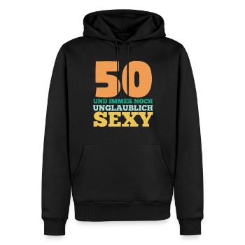 Fünfzig 50 Jahre Fünfzigster Geburtstag - Männer Premium Bio Hoodie - Schwarz - Vorne - Nico (187cm)