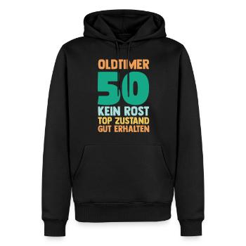 Fünfzig 50 Jahre Fünfzigster Geburtstag - Männer Premium Bio Hoodie - Schwarz - Vorne - Nico (187cm)