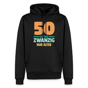Fünfzig 50 Jahre Fünfzigster Geburtstag - Männer Premium Bio Hoodie - Schwarz - Vorne - Nico (187cm)