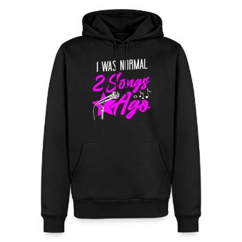 Karaoke Singer I Was Normal 2 - Männer Premium Bio Hoodie - Schwarz - Vorne - Nico (187cm)