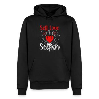 Selbstliebe Ist Nicht Selbstsüchtig Love Selfish - Männer Premium Bio Hoodie - Schwarz - Vorne - Nico (187cm)