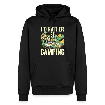 Ich Würde Lieber Campen Camper Camping Camp - Männer Premium Bio Hoodie - Schwarz - Vorne - Nico (187cm)