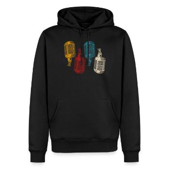 Karaoke Singer Microphone Vocalist - Männer Premium Bio Hoodie - Schwarz - Vorne - Nico (187cm)