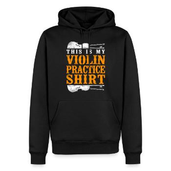 Violon violoniste vintage c’est - Sweat à capuche Premium bio Homme - noir - Devant - Nico (187cm)
