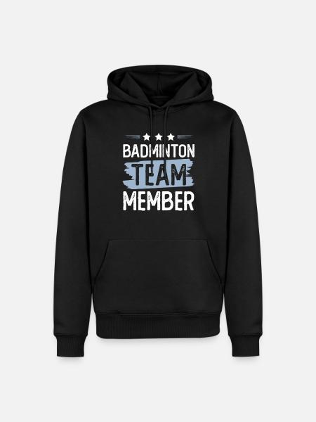 Équipe de badminton - Sweat à capuche Premium bio Homme - noir