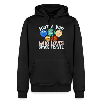 Aérospatiale - Juste un père qui aime les voyages dans l’espace - Sweat à capuche Premium bio Homme - noir - Devant - Nico (187cm)