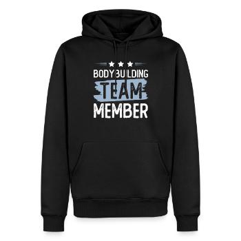 Équipe de musculation - Sweat à capuche Premium bio Homme - noir - Devant - Nico (187cm)