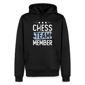 Chess Team - Men’s Premium Organic Hoodie - black - Front - Nico (187cm)
