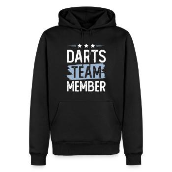 Darts Team - Männer Premium Bio Hoodie - Schwarz - Vorne - Nico (187cm)