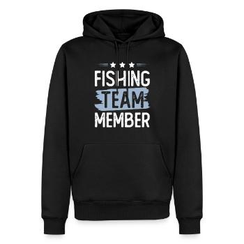 Équipe de pêche - Sweat à capuche Premium bio Homme - noir - Devant - Nico (187cm)